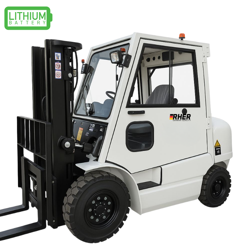 2.5 tons / 4.5 metros / Grúa Horquilla Eléctrica Con Cabina LITIO Marca Rher